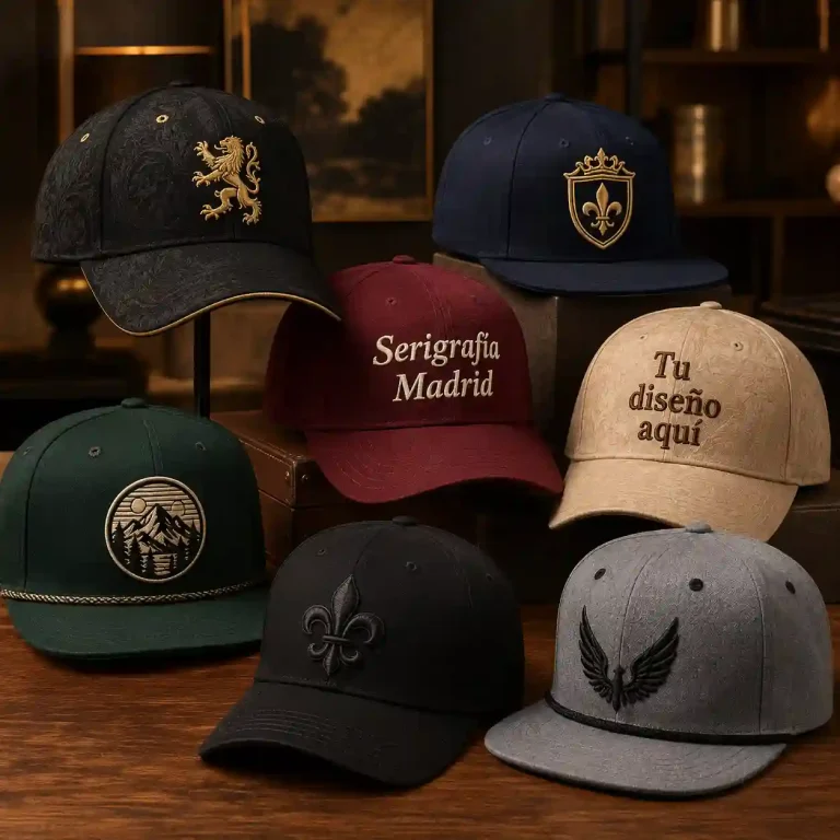 Gorras personalizadas con bordado y estampación textil