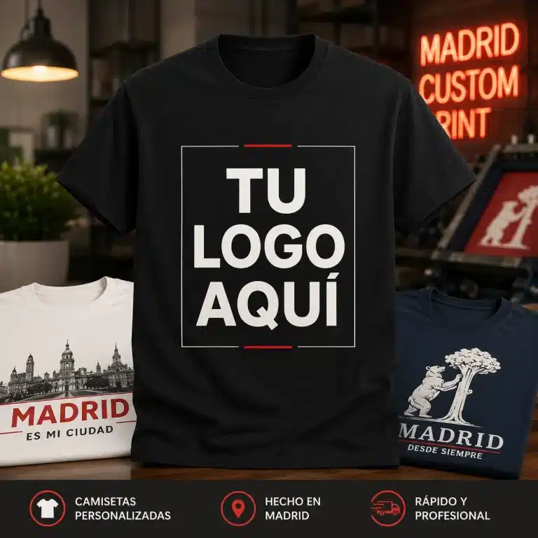 Camiseta personalizada con logo estampado en Madrid