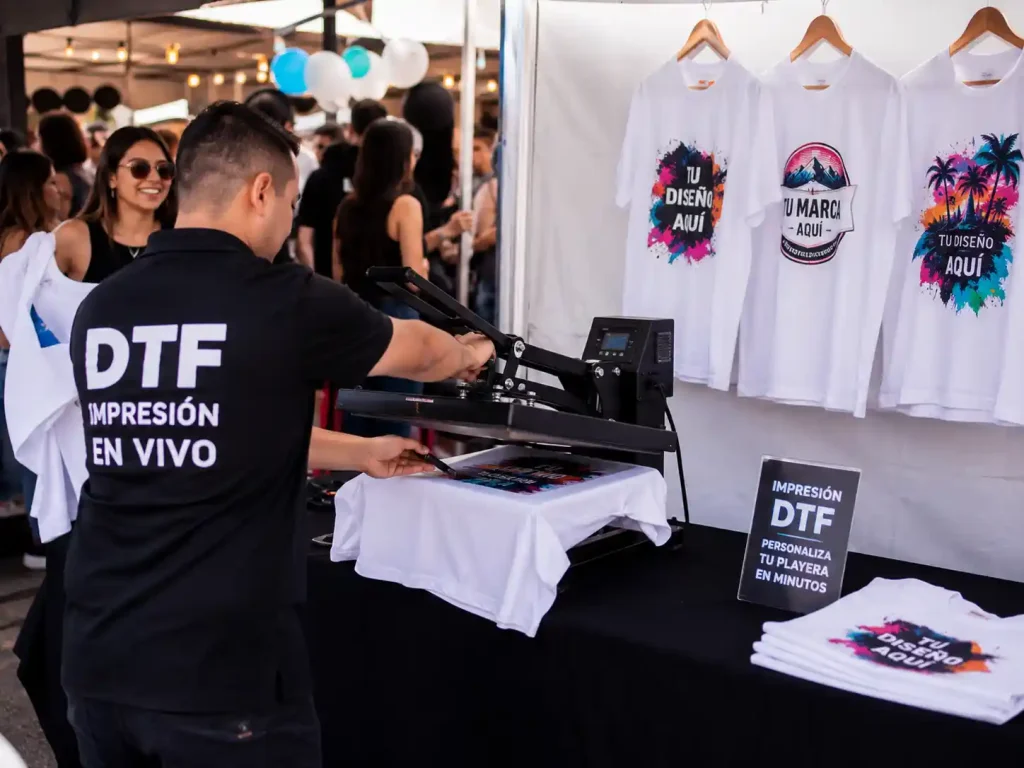 Taller de estampación textil en directo para eventos