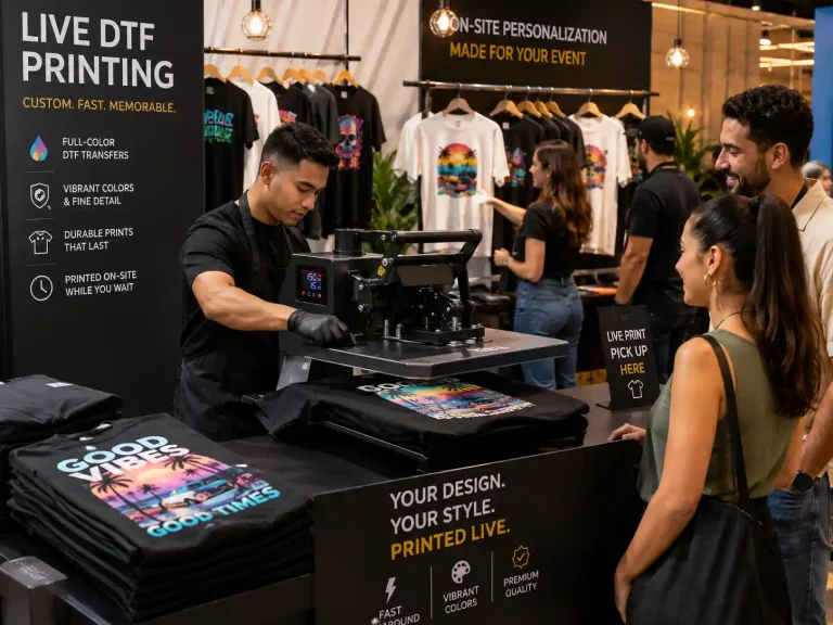 Estampación en directo para eventos corporativos en Madrid